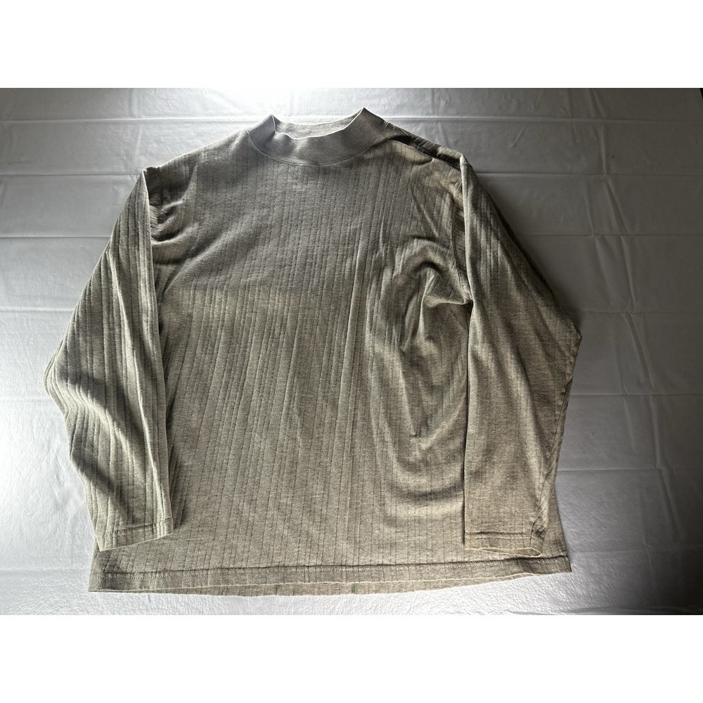 Vintage 90s Lee Premium Jersey Shirt Mens Large‎ Khaki Ribbed Made USA